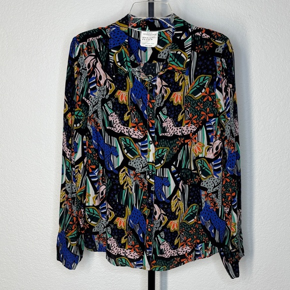 Anthropologie Art of Margaret Jeane Patterned Blouse - Picture 2 of 13